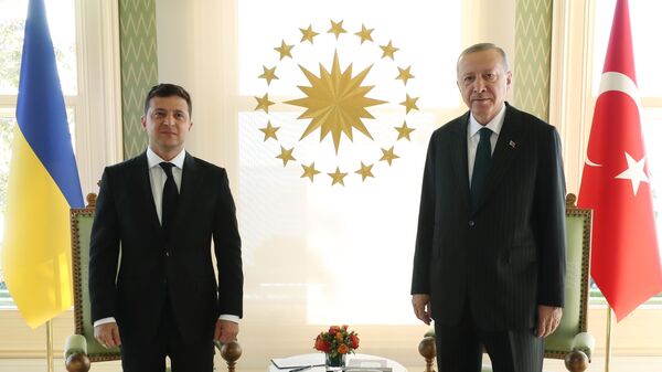 Türkiye Cumhurbaşkanı Recep Tayyip Erdoğan ile Ukrayna Devlet Başkanı Vladimir Zelenskiy - Sputnik Türkiye