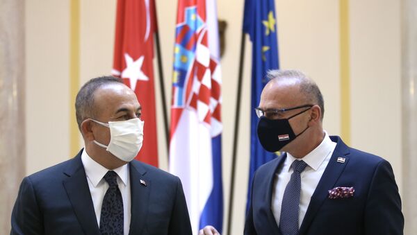 Çavuşoğlu - Hırvatistan Dış ve Avrupa İşleri Bakanı Gordan Grlic Radman - Sputnik Türkiye