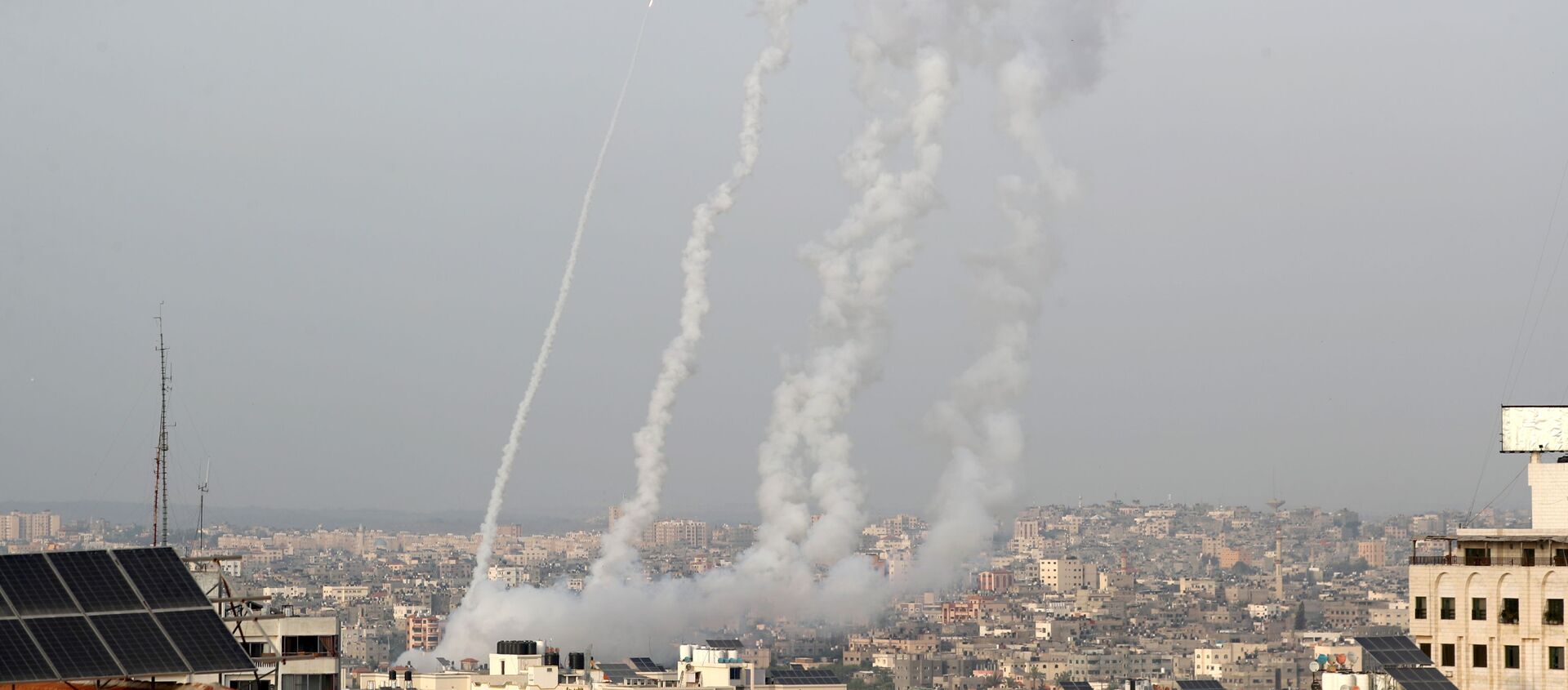 Hamas'ın ültimatomunun ardundan Gazze'den Batı Kudüs ve Beyt Şems'e atılan roketler - Sputnik Türkiye, 1920, 10.05.2021