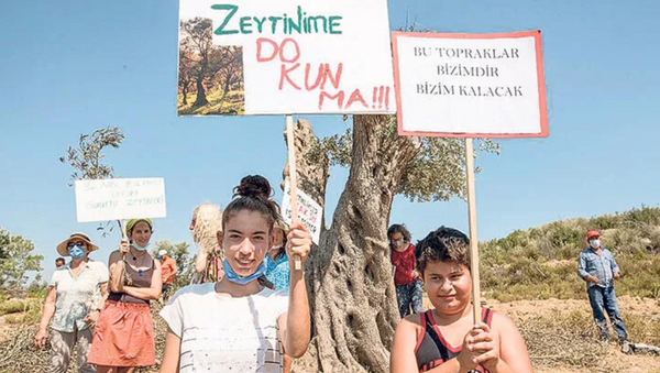 Seferihisar'da köylüden 'Asırlık zeytinlikleri kesmeyin' nöbeti - Sputnik Türkiye