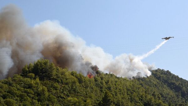 Yunanistan'da çıkan orman yangını nedeniyle yaralanan 5 kişi hastaneye kaldırılırken, birkaç evde hasar meydana geldi. - Sputnik Türkiye