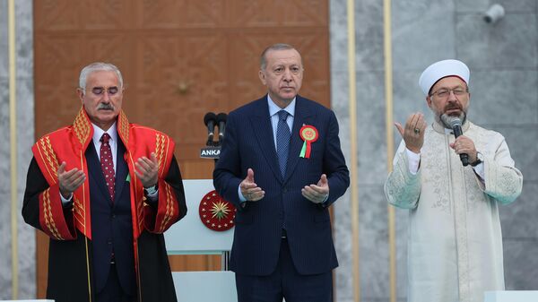 Yargıtay Yeni Hizmet Binası ve 2021-2022 Adli Yıl Açılış Töreni, Cumhurbaşkanı Recep Tayyip Erdoğan'ın katılımıyla gerçekleştirildi. - Sputnik Türkiye