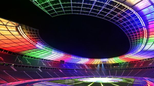 Berlin Olympic stadyum, UEFA Euro 2024 logosu - Sputnik Türkiye