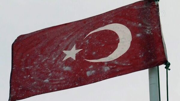 Türk Bayrağı soğuktan dondu - Sputnik Türkiye