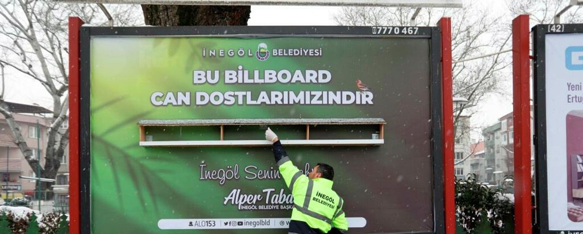 İnegöl Belediyesi, billboard, kuş yemi - Sputnik Türkiye, 1920, 27.01.2022
