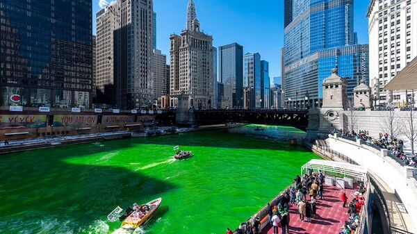 Chicago Nehri, 'Aziz Patrick Günü, yeşil - Sputnik Türkiye