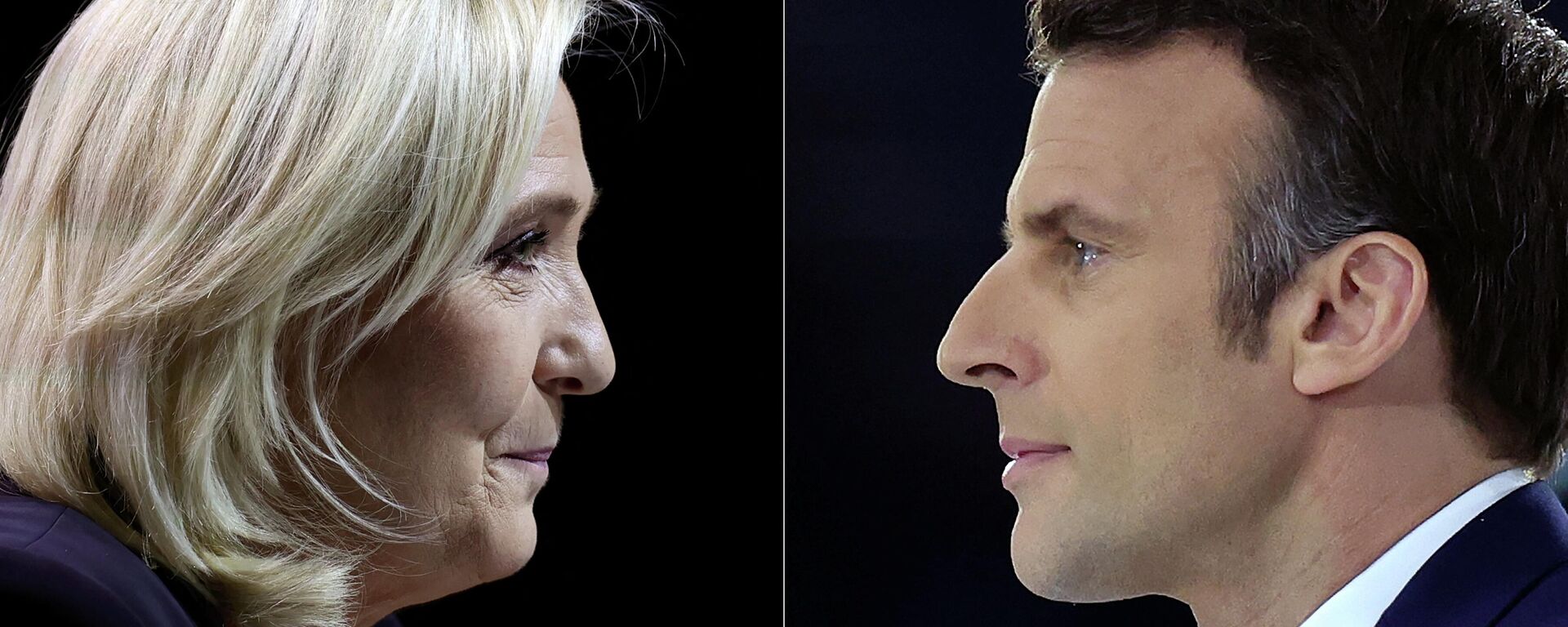 Fransa cumhurbaşkanlığı seçiminin ikinci turuna kalan Marine Le Pen ile Emmanuel Macron - Sputnik Türkiye, 1920, 11.04.2022