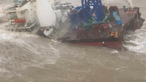 Çin bandıralı vinç ve mühendislik hizmetleri gemisinin, Hong Kong açıklarında tayfun nedeniyle alabora olduğu ve gemideki 27 kişiden haber alınamadığı bildirildi. - Sputnik Türkiye