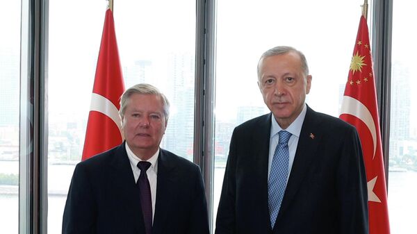 Cumhurbaşkanı Recep Tayyip Erdoğan, ABD'li Senatör Lindsey Graham'ı kabul etti. - Sputnik Türkiye