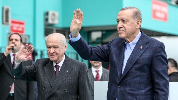 Cumhurbaşkanı Recep Tayyip Erdoğan, MHP Genel Başkanı Devlet Bahçeli  - Sputnik Türkiye
