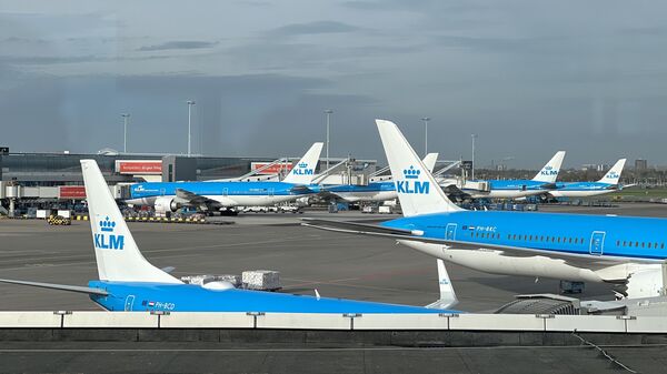 Hollanda'daki Amsterdam Schiphol Havalimanı - KLM, Hollanda kraliyet havayolları - Sputnik Türkiye