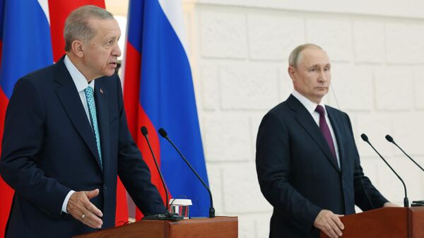 Cumhurbaşkanı Recep Tayyip Erdoğan - Rusya Devlet Başkanı Vladimir Putin  - Sputnik Türkiye