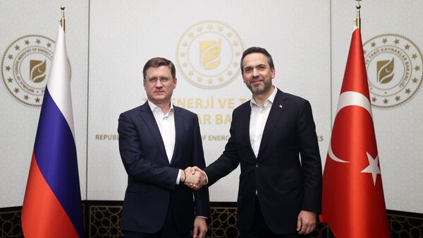  Enerji ve Tabii Kaynaklar Bakanı Alparslan Bayraktar, Rusya Başbakan Yardımcısı Aleksandr Novak ile iki ülkenin enerji işbirliğine dair konuları görüştü. - Sputnik Türkiye