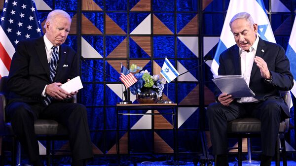 ABD Başkanı Joe Biden İsrail Başbakanı Benyamin Netanyahu - Sputnik Türkiye