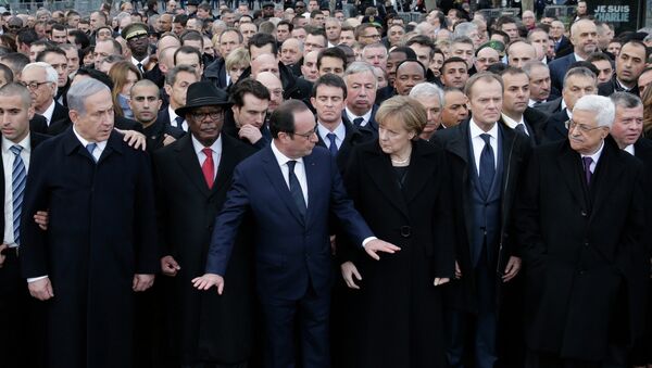 Fransa, yürüyüş, Hollande, Abbas, Netanyahu - Sputnik Türkiye