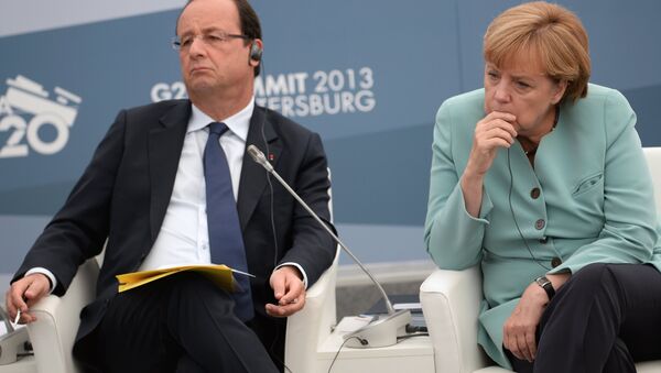 Almanya Başbakanı Angela Merkel ve Fransa Cumhurbaşkanı François Hollande - Sputnik Türkiye