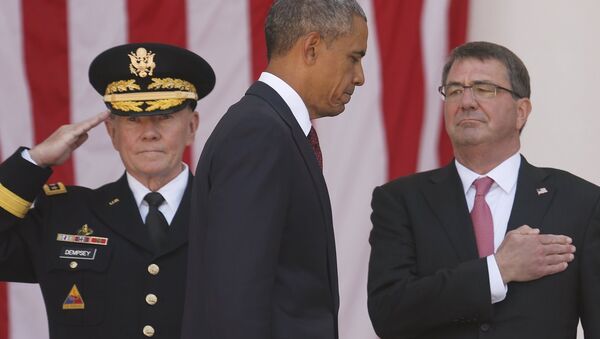 ABD Başkanı Barack Obama- Genelkurmay Başkanı Martin Dempsey- Savunma Bakanı Ashton Carter - Sputnik Türkiye