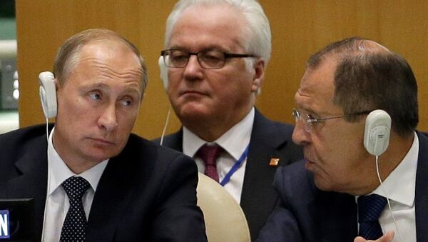 Rusya BM Daimi Temsilcisi Çurkin - Rusya Dışişleri Bakanı Lavrov - Rusya Devlet Başkanı Putin - Sputnik Türkiye