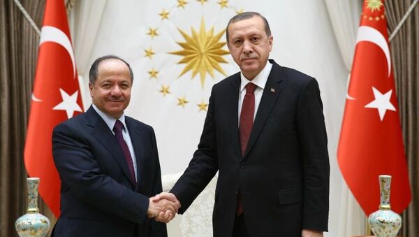 Mesud Barzani- Recep Tayyip Erdoğan - Sputnik Türkiye