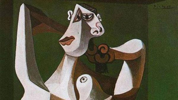 Picasso 'Saçını Tarayan Çıplak Kadın' tablosu - Sputnik Türkiye