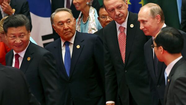 Şi Cinping - Nursultan Nazarbayev - Recep Tayyip Erdoğan - Vladimir Putin - Sputnik Türkiye