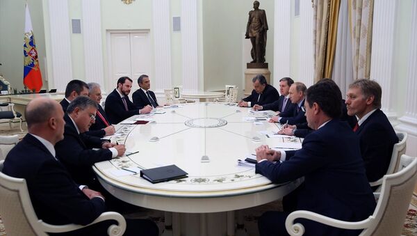 Rusya Devlet Başkanı Vladimir Putin ile Başbakan Binali Yıldırım'ın toplantısı - Sputnik Türkiye