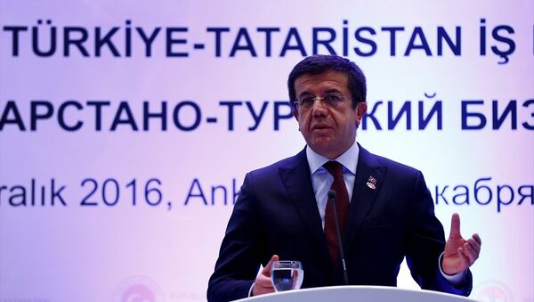 Türkiye-Tataristan İş Forumu, Sheraton Otel'de, Tataristan Cumhurbaşkanı Rustam Minni̇hanov ve Ekonomi Bakanı Nihat Zeybekci'nin katılımıyla gerçekleştirildi. - Sputnik Türkiye