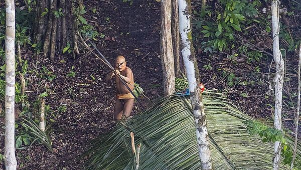 Brezilya'daki yağmur ormanlarında 20 bin yıl önceki ataları gibi yaşayan kabilenin görüntüleri - Sputnik Türkiye