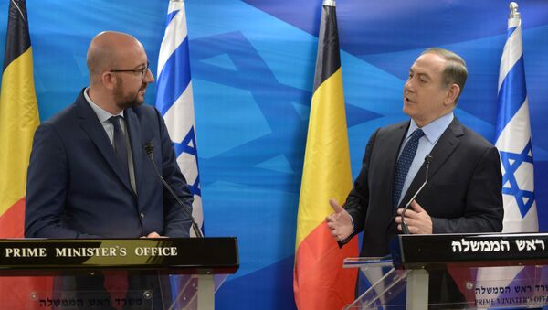 İsrail Başbakanı Benjamin Netanyahu ve Belçika Başbakanı Charles Michel - Sputnik Türkiye