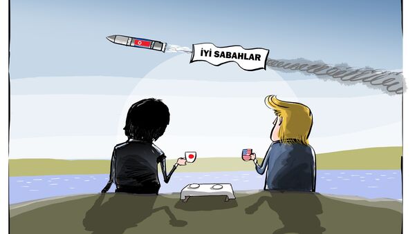 Trump ve Abe golf oynarken Kuzey Kore’den füze denemesi - Sputnik Türkiye