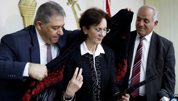 Filistin'in Lübnan Büyükelçisi Eşref Dabbur ve Rima Halef - Sputnik Türkiye