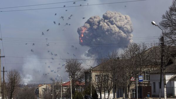 Ukrayna'nın Balakleya kentindeki mühimmat deposu patlaması - Sputnik Türkiye
