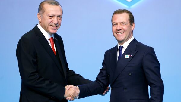 Cumhurbaşkanı Recep Tayyip Erdoğan- Rusya Başbakanı Dmitriy Medvedev - Sputnik Türkiye