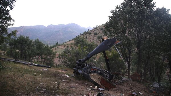Şırnak'ta düşen helikopterin enkazı - Sputnik Türkiye