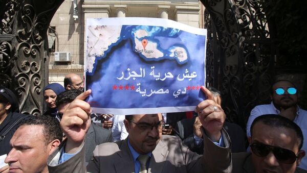 Kızıldeniz'deki adaların Suudi Arabistan'a verilmesini protesto eden Mısırlılar - Sputnik Türkiye