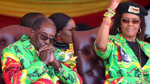 Zimbabve Devlet Başkanı Robert Mugabe ve eşi Grace Mugabe - Sputnik Türkiye