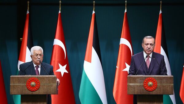 Cumhurbaşkanı Recep Tayyip Erdoğan, Filistin Devlet Başkanı Mahmud Abbas - Sputnik Türkiye