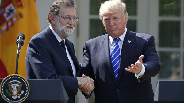 İspanya Başbakanı Mariano Rajoy ile ABD Başkanı Donald Trump - Sputnik Türkiye