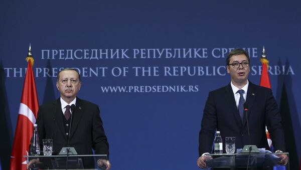 Cumhurbaşkanı Recep Tayyip Erdoğan ve Sırbistan Cumhurbaşkanı Aleksandar Vucic - Sputnik Türkiye