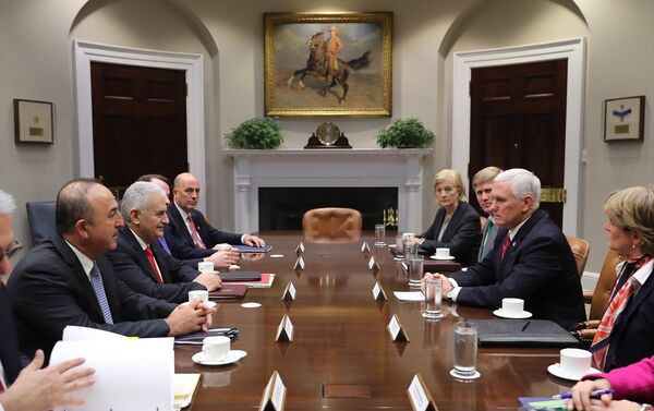 Başbakan Binali Yıldırım-ABD Başkan Yardımcısı Mike Pence görüşmesi - Sputnik Türkiye