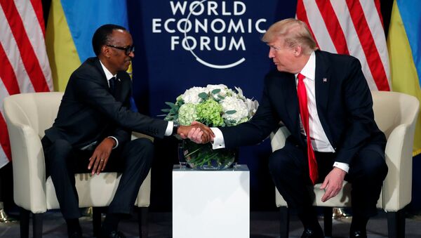 Donald Trump  Paul Kagame World Economic Forum (WEF) Davos 2018 - Sputnik Türkiye