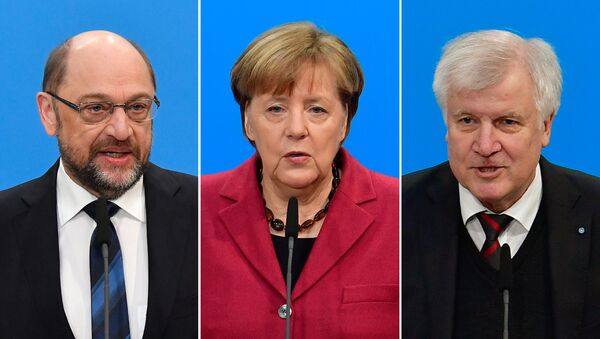 Martin Schulz, Angela Merkel, Horst Seehofer - Sputnik Türkiye