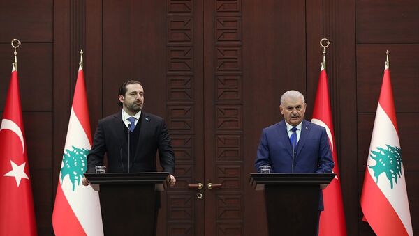 Başbakan Binali Yıldırım, Lübnan Başbakanı Saad Hariri ile Çankaya Köşkü'nde bir araya geldi. Başbakan Yıldırım ve Hariri, görüşme sonrası ortak basın toplantısı düzenledi. - Sputnik Türkiye