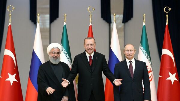 Erdoğan-Putin-Ruhani - Sputnik Türkiye