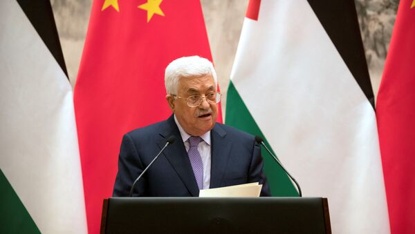 Palestinian President Mahmoud Abbas speaks during a signing ceremony at the Great Hall of the People in Beijing, China, July 18, 2017. - Sputnik Türkiye