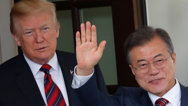 ABD Başkanı Donald Trump ve Güney Kore Başkanı Moon Jae-in - Sputnik Türkiye