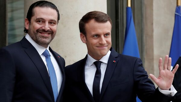 Macron, Hariri'yi 18 Kasım 2017'de Elysee Sarayı'nda karşıladı. - Sputnik Türkiye