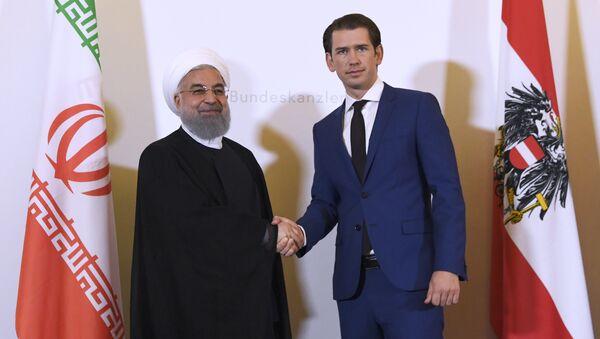 İran Cumhurbaşkanı Hasan Ruhani- Avusturya Başbakanı Sebastian Kurz - Sputnik Türkiye