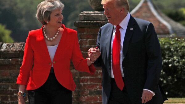 İngiltere Başbakanı Theresa May- ABD Başkanı Donald Trump - Sputnik Türkiye