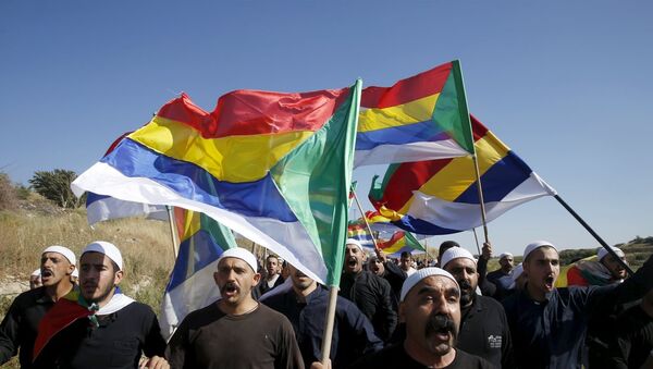 Golan Tepeleri'nde İsrail'i protesto eden Dürziler - Sputnik Türkiye